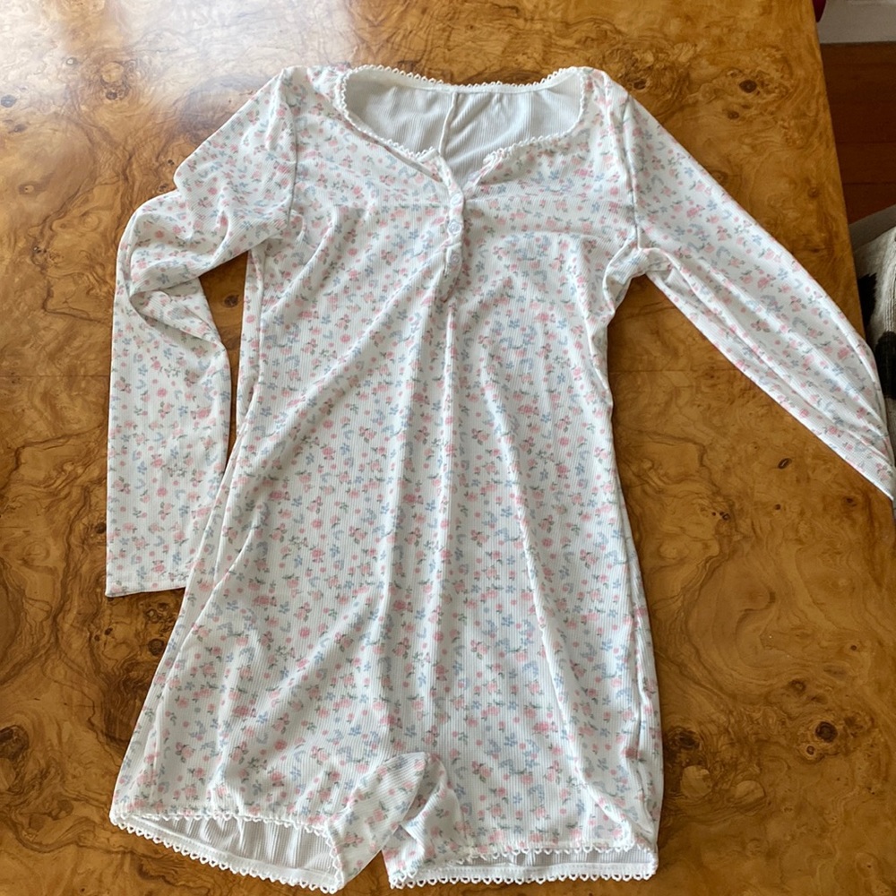 Floral PJ onesie